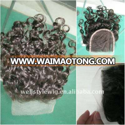 Curly Virgin hair lace top closure